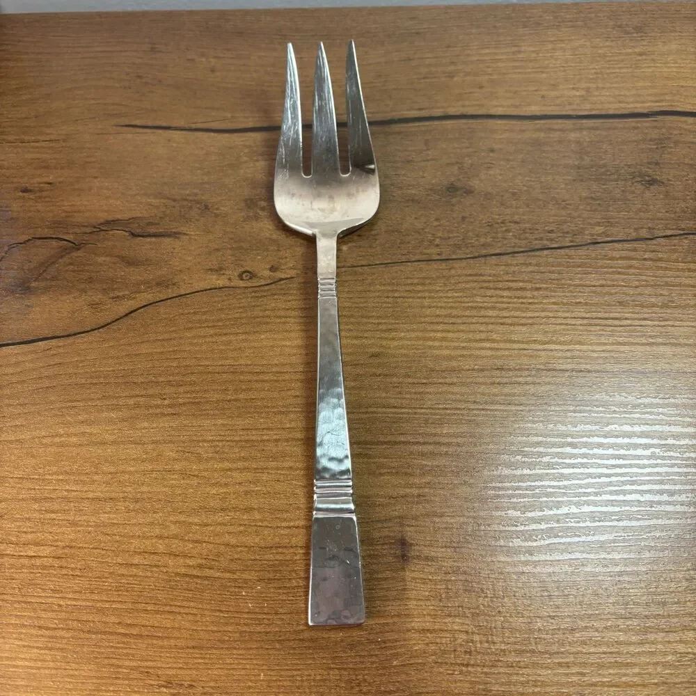 Baluster Cold Meat Fork Gorham Hammered Satin Stainless Japan Flatware Serving